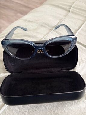 Coach Blue Cat-Eye Sunglasses with Dark Lenses